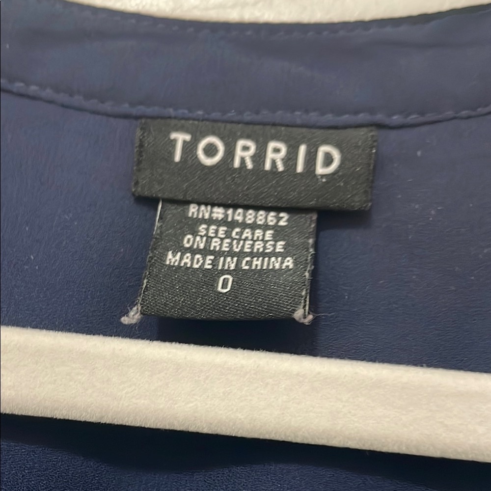 Torrid Blue Top with Elegant Design